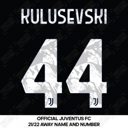 Kulusevski 44 (Official Juventus 2021/22 Away Name and Numbering)